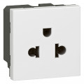 Prise électrique Legrand Mosaic - Euro-US - 2P+T - 2 mod - blanc