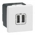 Alimentation USB Legrand 230 V / 5 V - 2 ports - 2 modules - blanc