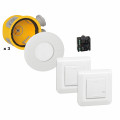 Kit Modul'up avec 3 boites Modul'up + 3 spots IP44 + 1 micromodule + 2 commandes Mosaic sans fil - blanc