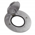 Platine de sol 1 poste ronde à équiper Platinum IP44 IK08 - inox brossé