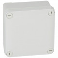 Boîte de dérivation carrée 105x105x55 étanche Legrand Plexo gris - face lisse -IP55/IK07- 650°C