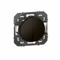 Double interrupteur ou va-et-vient Legrand Dooxie 10AX 250V~ finition noir - emballage blister