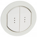 Enjoliveur IP44 Legrand Céliane blanc pour commandes d'éclairage doubles à voyant