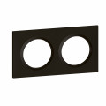 Plaque Legrand Dooxie carrée 2 postes finition noir velours