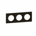 Plaque Legrand Dooxie carrée 3 postes finition noir velours
