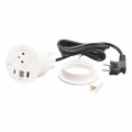 Disq80 incara 2p+t + usb a+c + sortie de câble + cordon fiche 2p+t - blanc