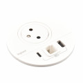 Disq80 incara 2p+t + usb a+c + sortie de câble + cordon fiche 2p+t - blanc