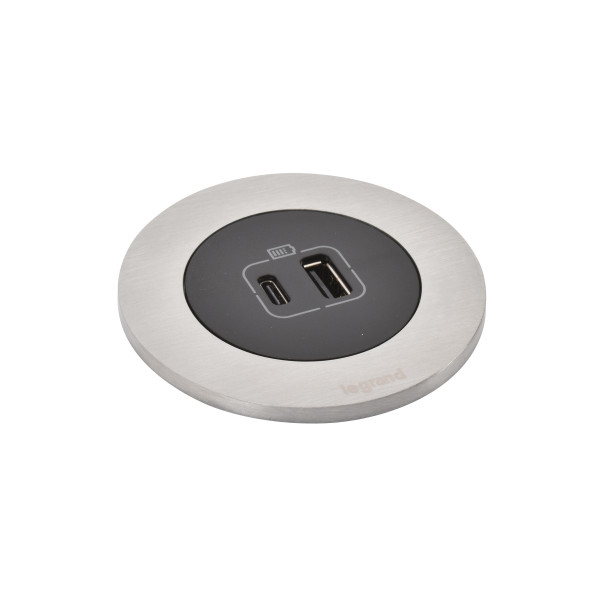 Disq60 incara chargeur usb a+c et cordon avec connecteur wieland - métal