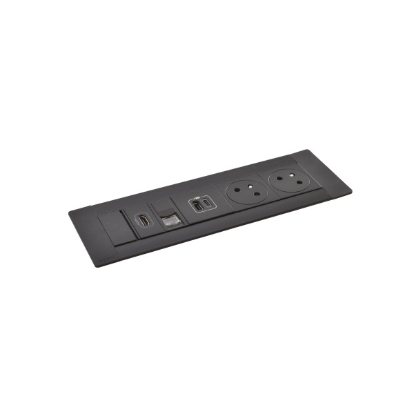 Multilink incara horizontal mobilier 2x2p+t + usb a+c +rj45 + hdmi - noir