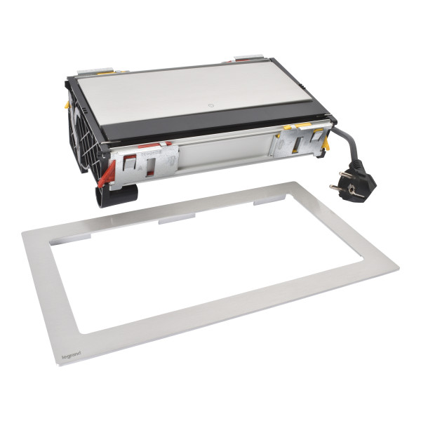 Flip-up incara 3x2p+t surface + chargeur usb type-a+c - 8 modules métal