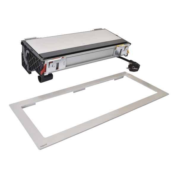 Flip-up incara 5x2p+t surface + chargeur usb type-a+c - 12 modules métal