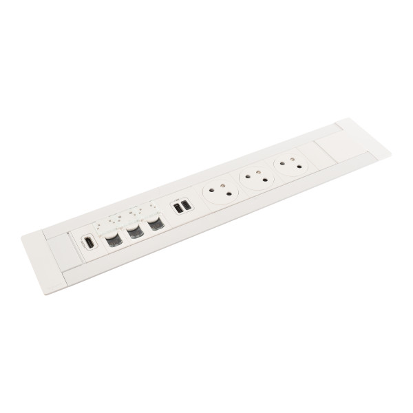 Multilink incara mural vertical 3x2p+t + usb a+c + rj45 + hdmi - blanc