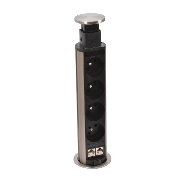 Tower 60 incara Ø60mm 4 prises + 2 prises rj45
