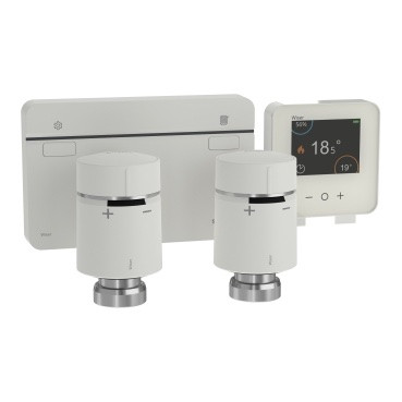 Vannes thermostatiques Schneider Wiser avec passerelle WIFI Zigbee et thermostat connectés