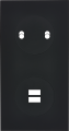 Façade désir noir soft touch double verticale 2 basculeurs ouverture pour chargeur double usb 