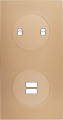 Façade désir doré soft touch double verticale 2 basculeurs ouverture pour chargeur double usb 