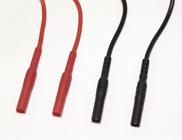 Cordons rouge et noir fiche mâle droite 4mm/fiche mâle droite 4mm- PVC CAT4 600V - Chauvin Arnoux
