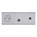 Prise de courant 2p+T + RJ45 + TV grand carré triple horizontal Arnould ART mémoire acier brossé