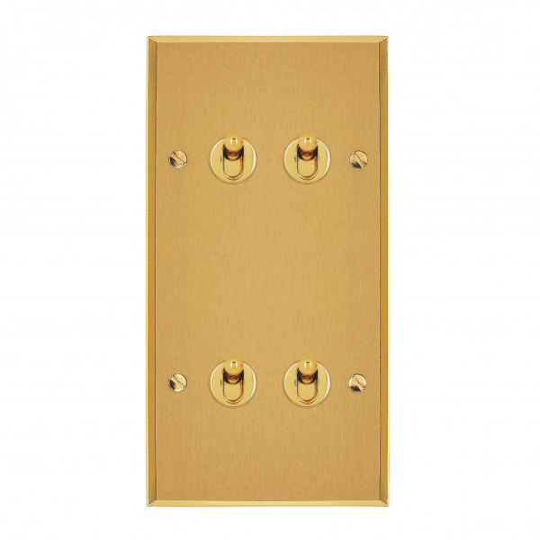 Quatre va-et-vient grand carré double vertical Arnould ART mémoire or brossé - Arnould - 67208