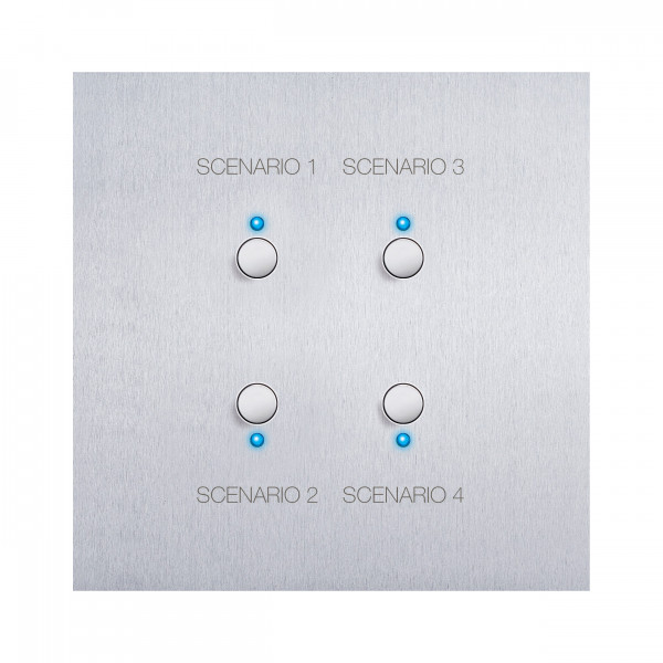 Commande My Home 4 scénarios Arnould ART épure acier brossé