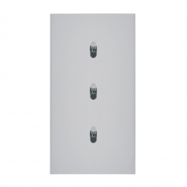 Trois va-et-vient grand carré double vertical Arnould ART épure acier satin - Arnould - 67506