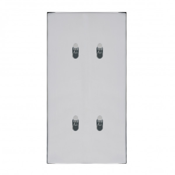 Quatre va-et-vient grand carré double vertical Arnould ART épure acier miroir - Arnould - 67608