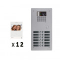 Kit 12 appels vidéo avec platine de rue alu 5mm gtv62