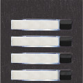 Module nexa  inox 1 rangée 4 boutons, finition noire (black)