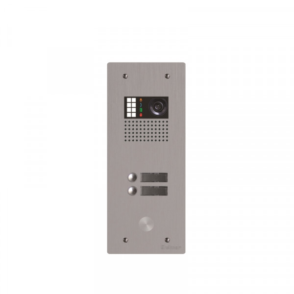 Platine monobloc alu audio/vidéo bus g2p 1 rangée 2 boutons