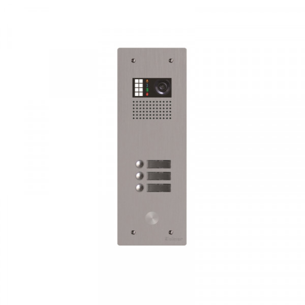 Platine monobloc alu audio/vidéo bus g2p 1 rangée 3 boutons