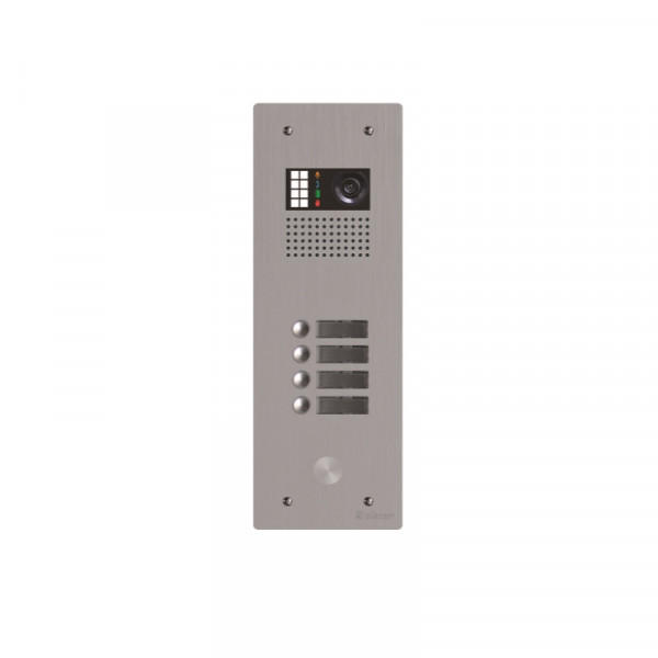 Platine monobloc alu audio/vidéo bus g2p 1 rangée 4 boutons