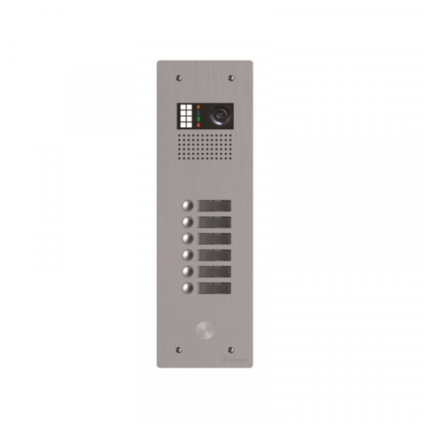Platine monobloc alu audio/vidéo bus g2p 1 rangée 6 boutons