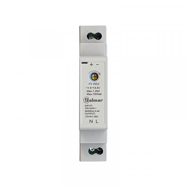 Alimentation Modulaire Faible Encombrement 12 Vcc 1,25 A Golmar – 1 Module DIN