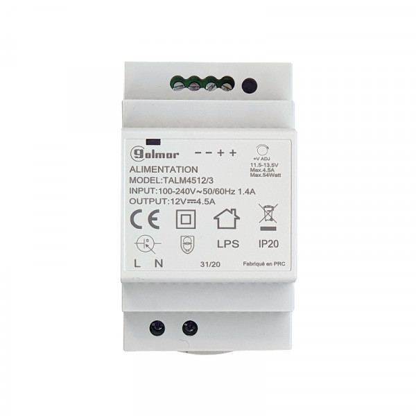 Alimentation modulaire 12 vcc 4.5a, 3 mod. din