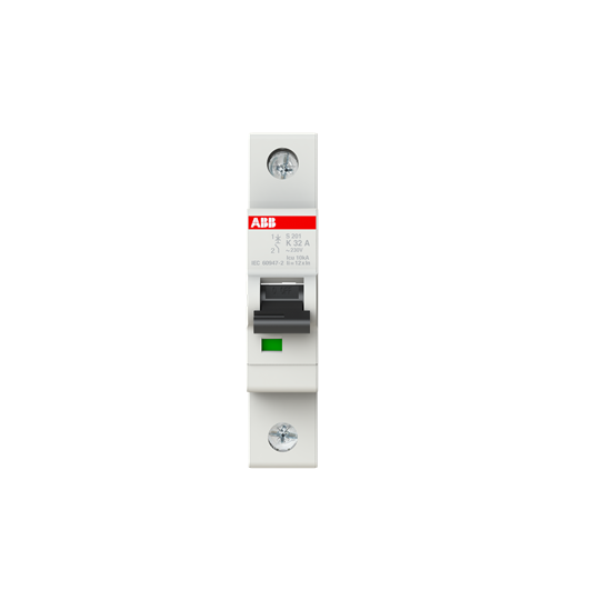 Disjoncteur s201 1p 32a courbe k raccordement à vis - 10ka (1module)