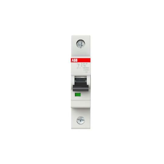 Disjoncteur s201m 1p 16a courbe c raccordement à vis - 15ka (1module)