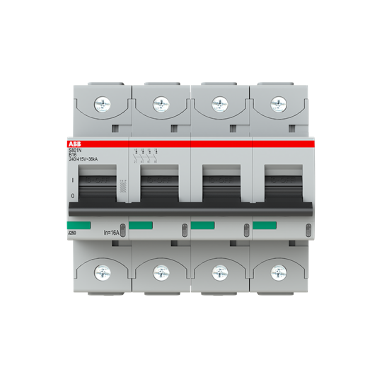 Disjoncteur s804n 4p 16a courbe b raccordement à vis - 36ka (6modules)
