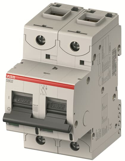 Disjoncteur s802s 2p 80a courbe k raccordement à vis - 50ka (3modules) - ABB - 742295