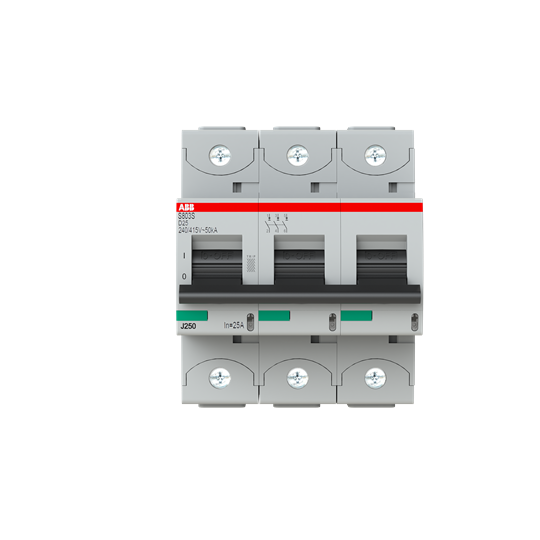 Disjoncteur s803s 3p 25a courbe d raccordement à vis - 50ka (4.5modules)