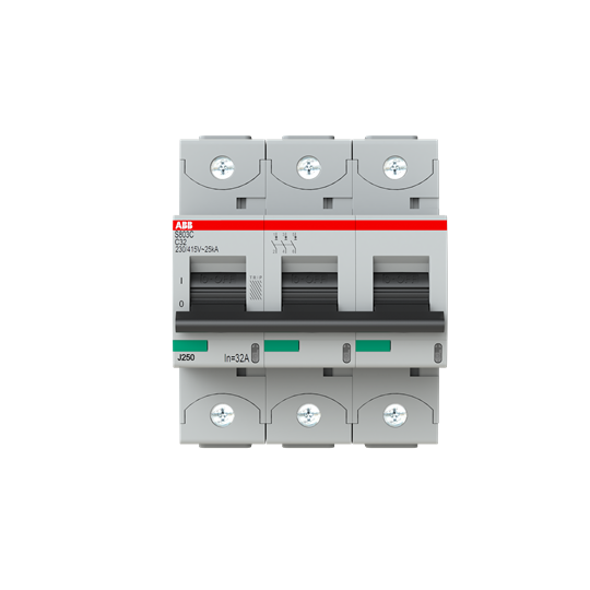 Disjoncteur s803c 3p 32a courbe c raccordement à vis - 25ka (4.5modules)