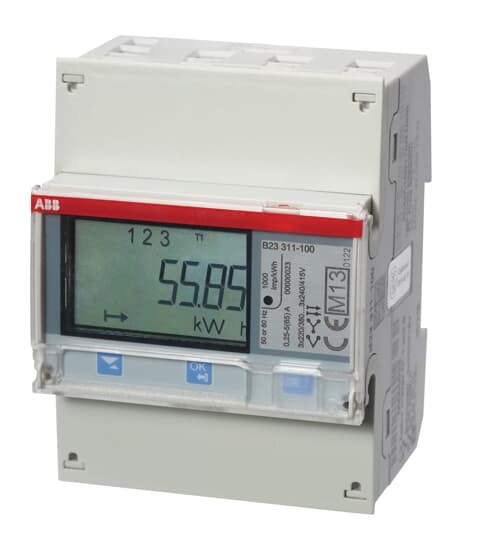 Compteur b23 triphase mesure directe 65a silver mid