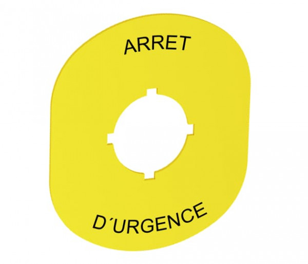 Ma6-1028 étiquette arret d'urgence pour boitier plastique