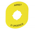 Ma6-1028 étiquette arret d'urgence pour boitier plastique