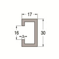 Vms profilé c en aluminium 3m