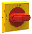Poignée fixation centrale rouge/jaune pour ot16…125f
