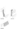 Support plast. horizontal ar goulotte 60x60 (x4)