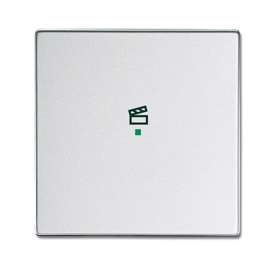 Enjoliveur 1 touche 1 led 1 picto scénario futur linear aluminium silver