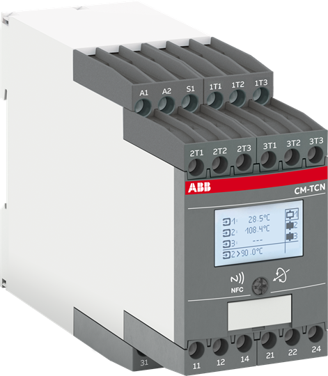 Cm-tcn.011p relais de temp 3 sondes lcd+nfc -200..+850°c 24-240vac/dc - push-in