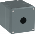Boite à boutons aluminium -1 trou - ip66 - perçage pe - socle profond
