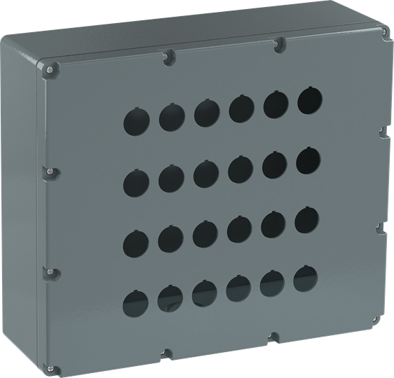 Boite à boutons aluminium -24 trous - ip66 - perçage pe